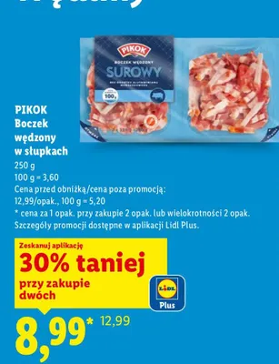 Boczek wędzony w słupkach promocja w Lidl