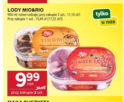 Lody Tiramisu Mio & Rio promocja w Stokrotka