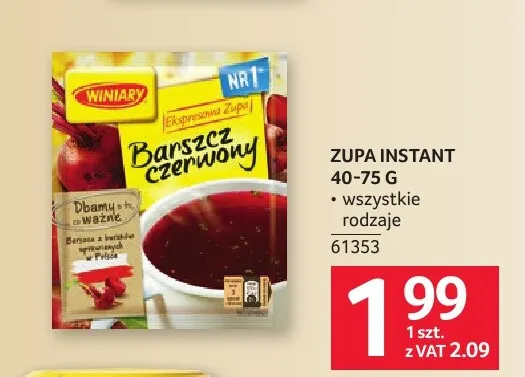 Zupa instant Winiary promocja w Selgros