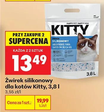 Żwirek silikonowy dla kotów promocja w Biedronka