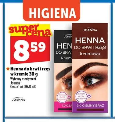Henna do brwi i rzęs w kremie Joanna promocja w TOPAZ