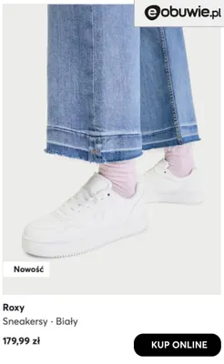 Sneakersy Roxy białe promocja w eobuwie.pl