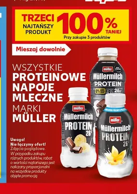 Proteinowe napoje mleczne marki Müller promocja w Kaufland