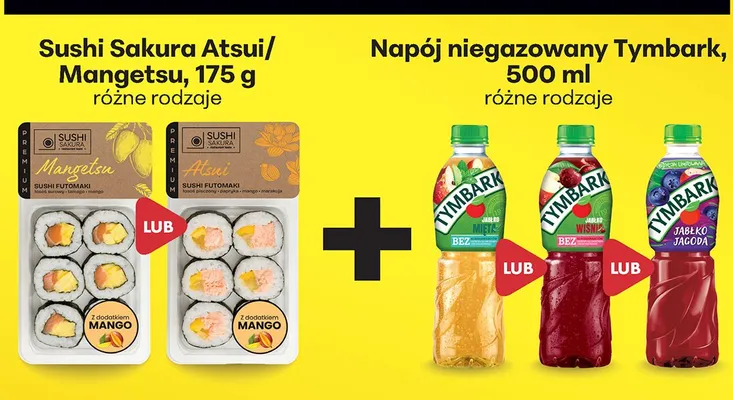 Sushi Sakura Atsui/Mangetsu różne rodzaje promocja w Biedronka