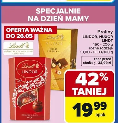 Praliny Nuxor Lindt promocja w Carrefour