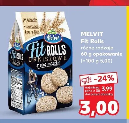 Fit Rolls orkiszowe z solą morską Melvit promocja w Kaufland
