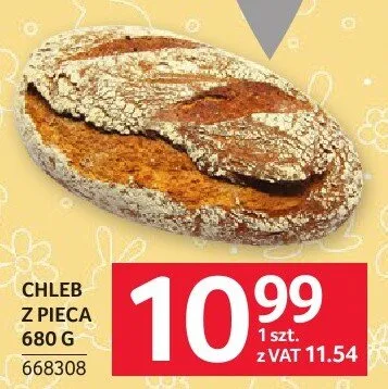 Chleb z pieca 680 g promocja w Selgros