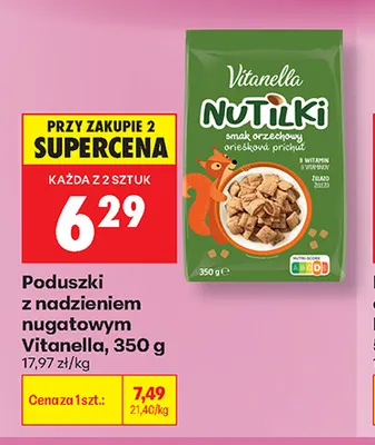 Poduszki z nadzieniem nugatowym Vitanella promocja w Biedronka