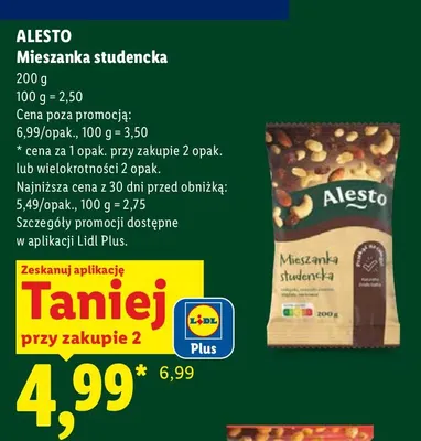 Mieszanka studencka Farmer's snack promocja w Lidl