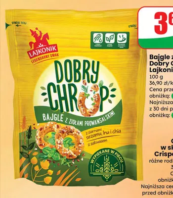 Bajgle z ziołami Dobry Chrup promocja w Dino