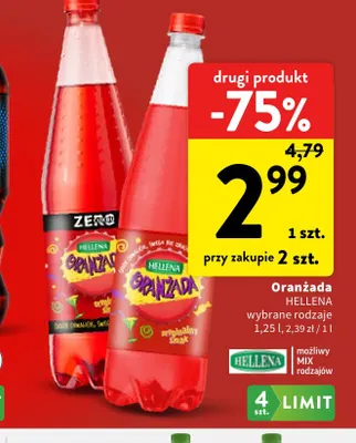 Oranżada Hellena Zero promocja w Intermarche