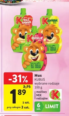 Mus Kubuś banan promocja w Intermarche