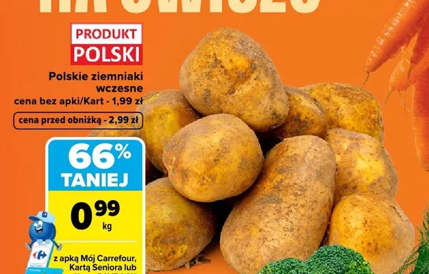 Ziemniaki wczesne polskie promocja w Carrefour Market