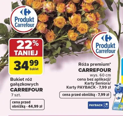 Bukiet róż gałązkowych Carrefour promocja w Carrefour
