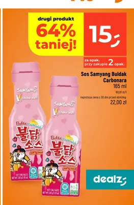 Sos Samyang Buldak Carbonara promocja w Dealz