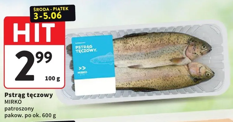 Pstrąg tęczowy MIRKO patroszony promocja w Intermarche