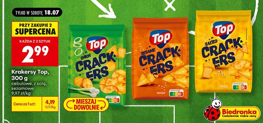 Krakersy Top cebulowe promocja w Biedronka