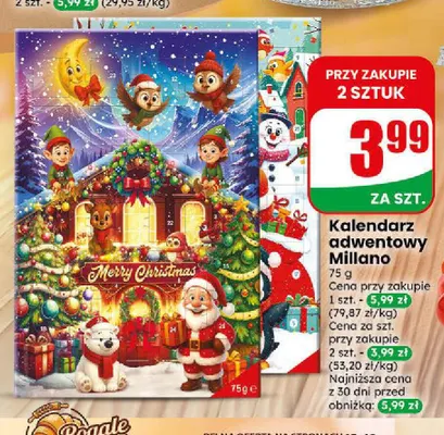Kalendarz adwentowy Millano promocja w Dino