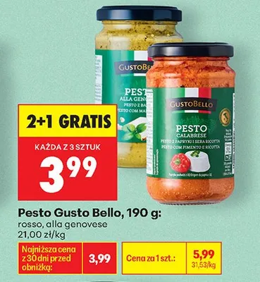 Pesto alla genovese Gusto Bello promocja w Biedronka