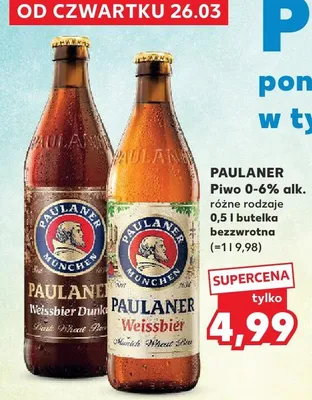 Piwo 0-6% alk. różne rodzaje bezzwrotna promocja w Kaufland