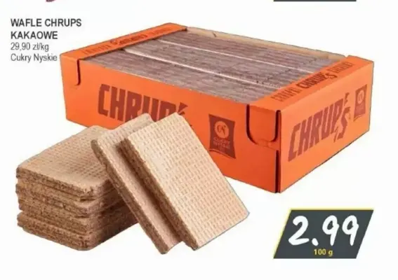 Wafle Chrups kakaowe Cukry Nyskie promocja w Słoneczko