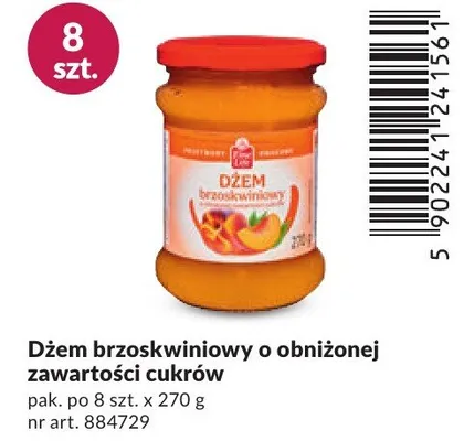 Dżem brzoskwiniowy o obniżonej zawartości cukrów promocja w Makro