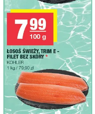 Łosoś świeży, Trim E - filet bez skóry Kohler promocja w SPAR