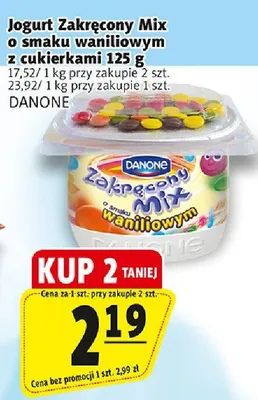 Jogurt Zakręcony Mix o smaku waniliowym z cukierkami promocja w Prim Market