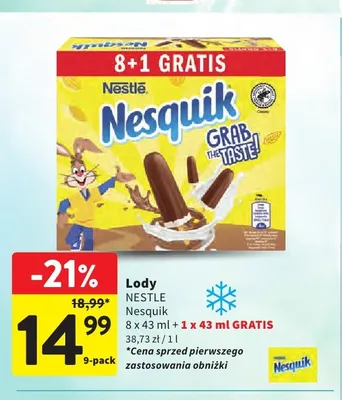 Lody Nestlé Nesquik 9-pak promocja w Intermarche