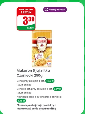 Makaron 5 jaj nitka promocja w Dino