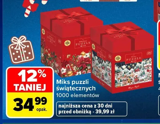 Miks puzzli świątecznych 1000 elementów Interdruk promocja w Carrefour