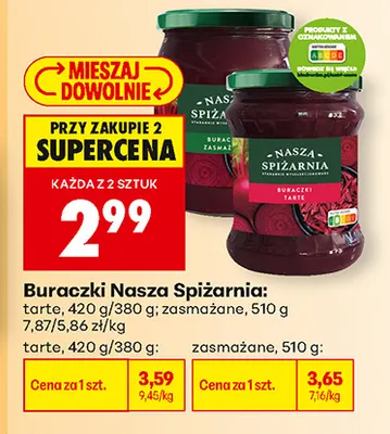 Buraczki tarte Nasza Spiżarnia promocja w Biedronka