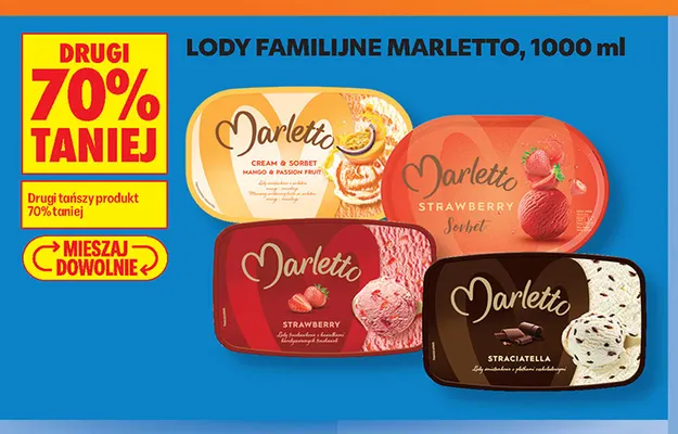 Lody familijne Marletto promocja w Biedronka