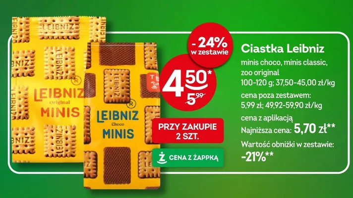 Ciastka Leibniz minis classic promocja w Żabka