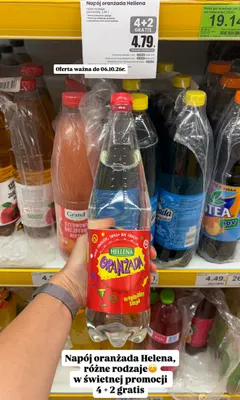 Napój gazowany Hellena Oranżada oryginalny smak promocja w Dino