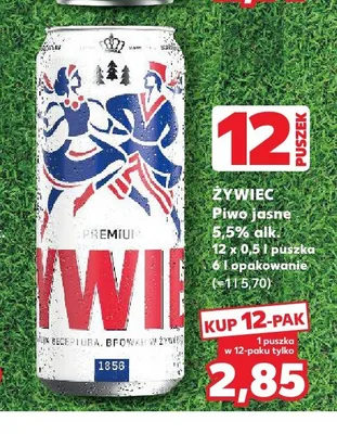 Piwo Żywiec Jasne 12-pak 500 ml promocja w Kaufland