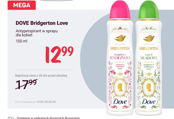 Antyperspirant w sprayu Bridgerton Love dla kobiet Raspberry Rendezvous promocja w Rossmann