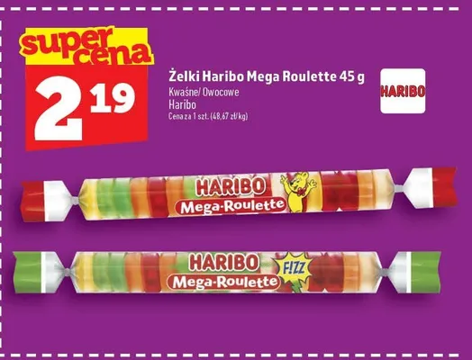 Żelki Haribo Mega-Roulette Fizz Kwaśne promocja w TOPAZ