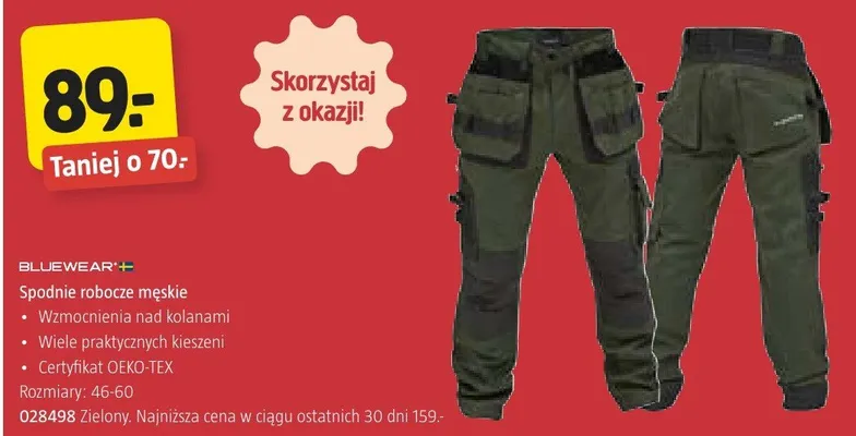 Spodnie robocze męskie promocja w Jula