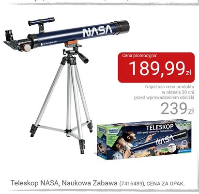 Teleskop NASA Naukowa Zabawa Clementoni promocja w Smyk