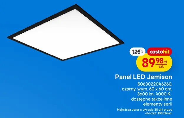 Panel LED Jemison czarny promocja w Castorama