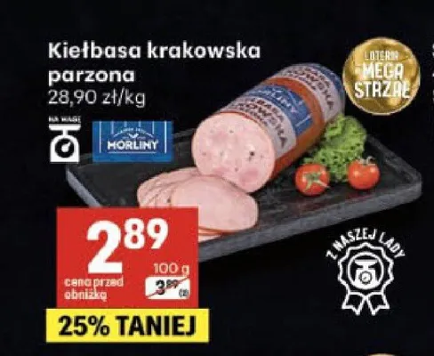 Kiełbasa krakowska parzona Morliny promocja w Delikatesy Centrum