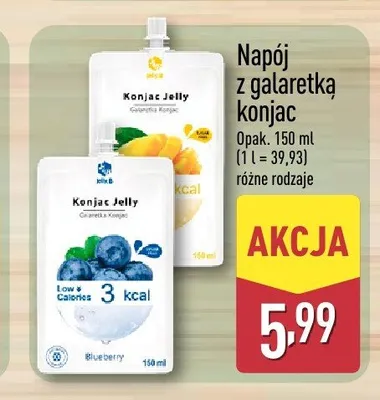 Napój z galaretką konjac Jelly B Blueberry promocja w Aldi