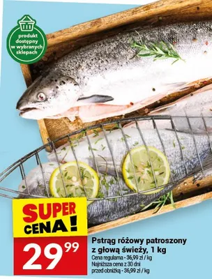 Pstrąg różowy patroszony z głową świeży promocja w Twój Market