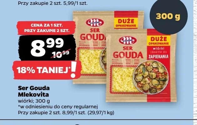 Ser gouda wiórki Mlekovita promocja w Netto