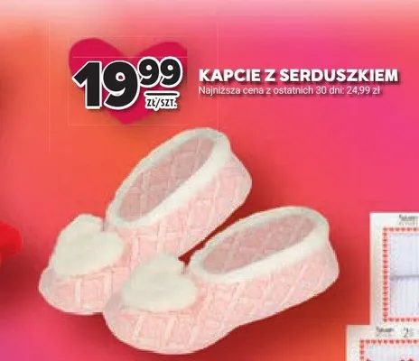 Kapcie z serduszkiem promocja w Stokrotka
