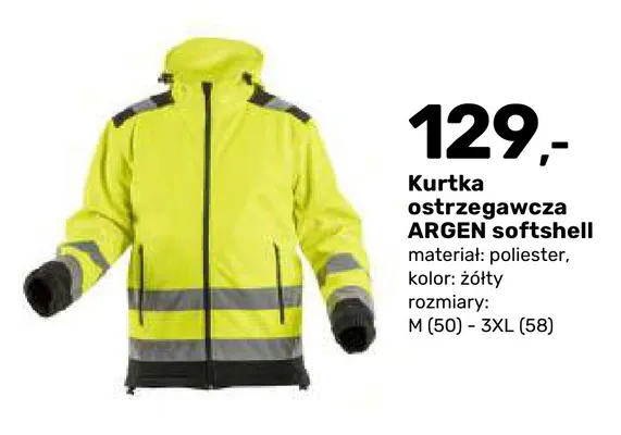 Kurtka ostrzegawcza softshell Argen promocja w Bricomarche