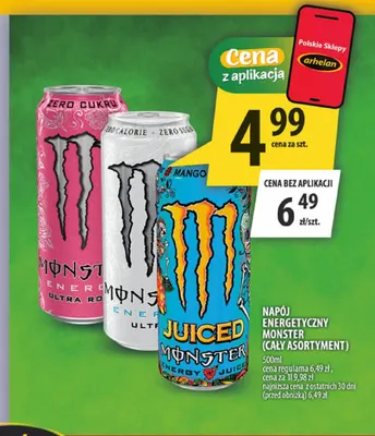 Napój energetyczny Monster Energy Ultra Rosa promocja w Arhelan
