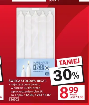 Świeca stołowa Haushalts-Kerzen 10-pak promocja w Selgros