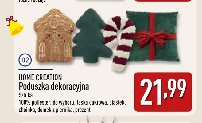 Poduszka dekoracyjna laska cukrowa Home Creation promocja w Aldi